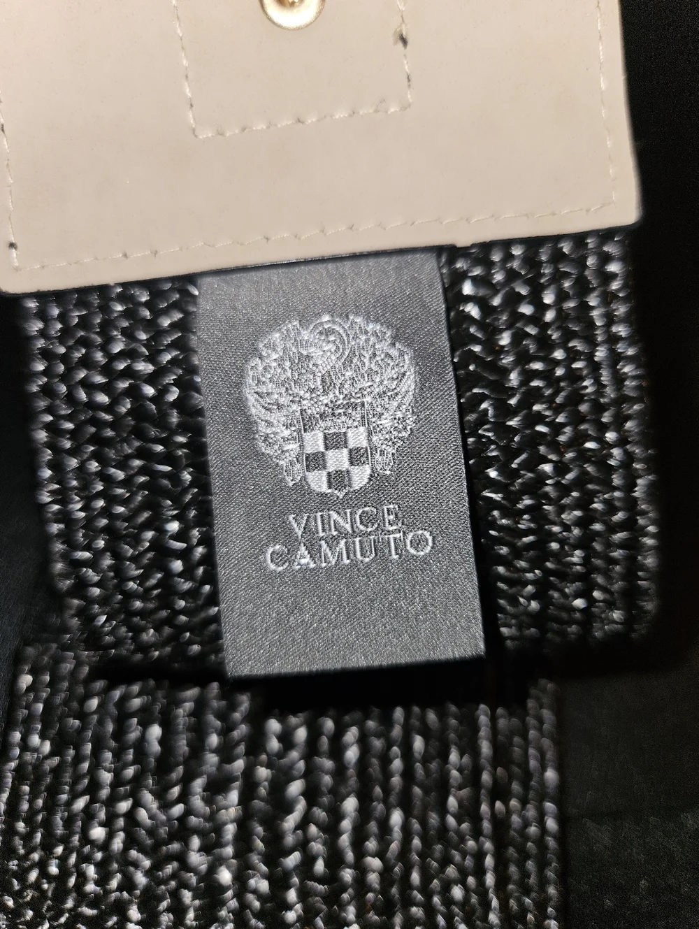 Vince Camuto Black Raffia Stetch Statement Waist Belt Size M/L